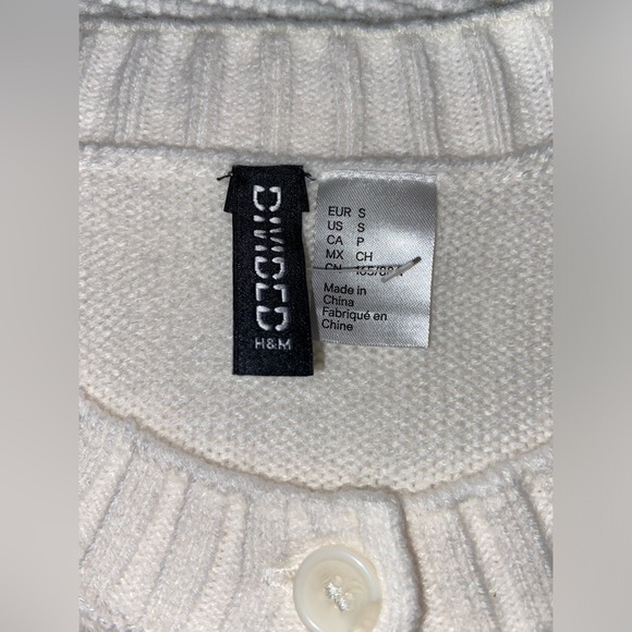 Women’s H&M DIVIDED cream Cable-knit Cardigan size small - Picture 9 of 14